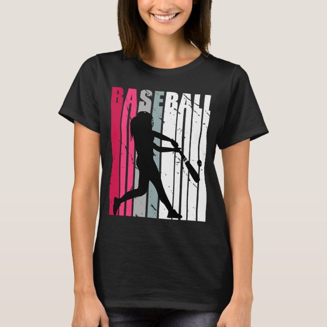 Camiseta Raparigas Baseball Aniversário Retro Colores Rosa  (Frente)