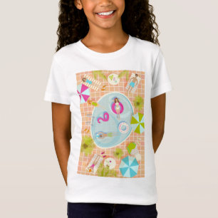 Camiseta Raparigas Bikini e caras jogando piscina de nataçã