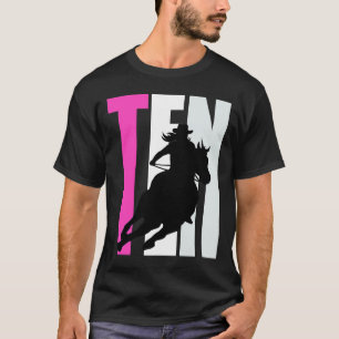 Camiseta Raparigas Cowgirl Aniversário 10º Rodeo Horse Quee