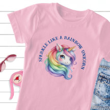 Raparigas Cute Rainbow Unicorn Slogan Personalizad