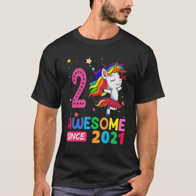 Camiseta Raparigas de 2 anos adolescentes segundo aniversár (Frente)
