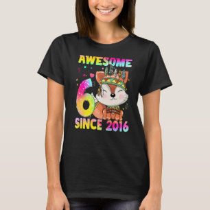 Camiseta Raparigas de 6 anos adolescentes Raposa-Tribal-6 B