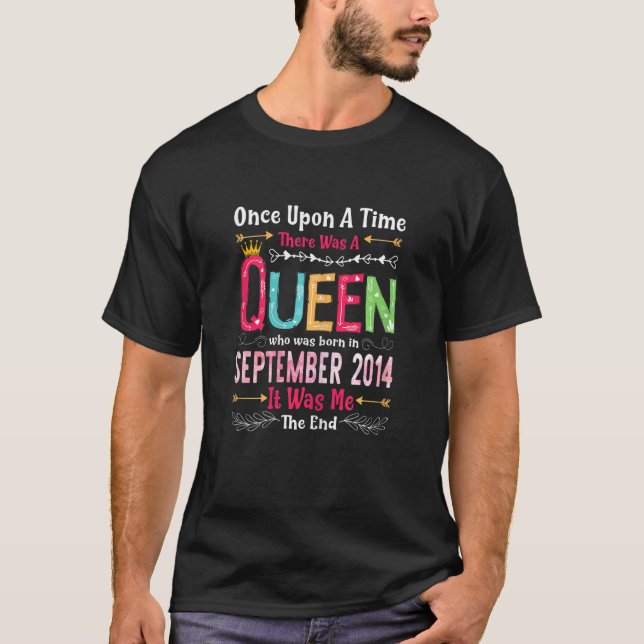 Camiseta Raparigas de 8 anos 8º aniversário Rainha de setem (Frente)