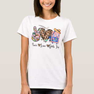 Camiseta Raparigas de Amor pela Paz Trip Leopard Aumentam B
