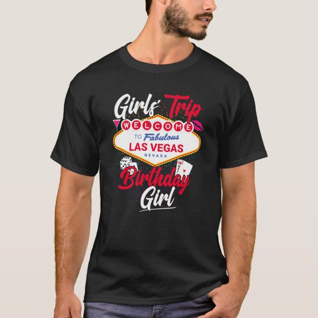 Camiseta Raparigas de Aniversário de Las Vegas Viajam de Ve (Frente)