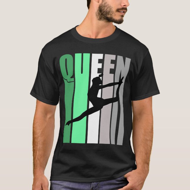 Camiseta Raparigas Green Retro Dance Rainha de Aniversário (Frente)