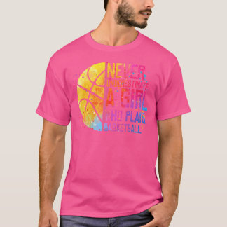 Camiseta Raparigas Hoops Nunca Subestimam Uma Garota Que Jo