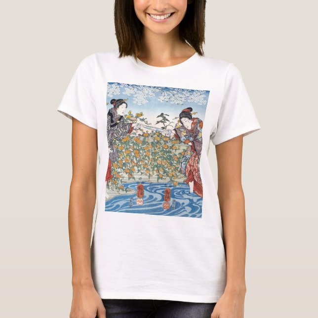 Camiseta Raparigas Japonesas por Ide Tama River (Frente)