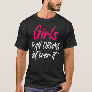 Camiseta Raparigas Jogam Tambores Engraçados Drummer Rapari