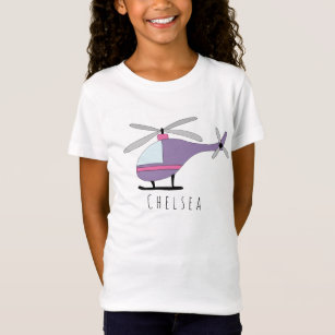 Camiseta Raparigas Personalizadas - Aeronave e Nome Legal d