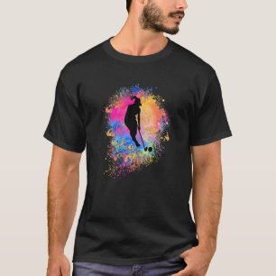 Camiseta Raparigas Rainbow Hockey Jogadora de Mulher Silhou