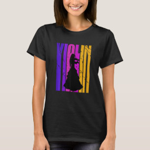 Camiseta Raparigas Retro Violin Birthday Violinist Orchestr