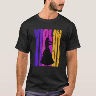 Camiseta Raparigas Retro Violin Birthday Violinist Orchestr