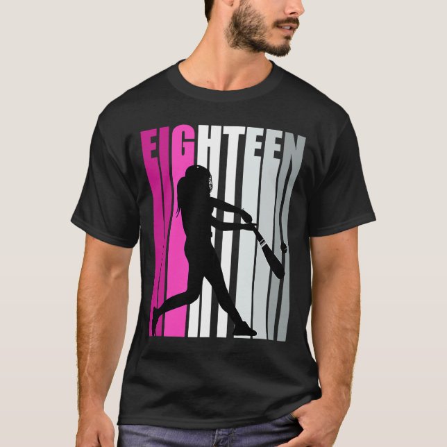 Camiseta Raparigas Rosa Baseball 18.º Aniversário Base Exec (Frente)