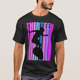 Camiseta Raparigas surfadoras cor-de-rosa surfando 13 de an