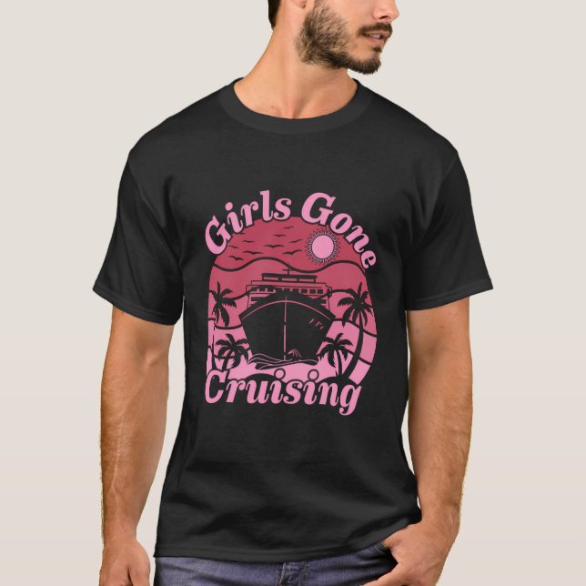 Camiseta Raparigas Trip 2024 Férias Cruise Squad Girls Caiu (Frente)