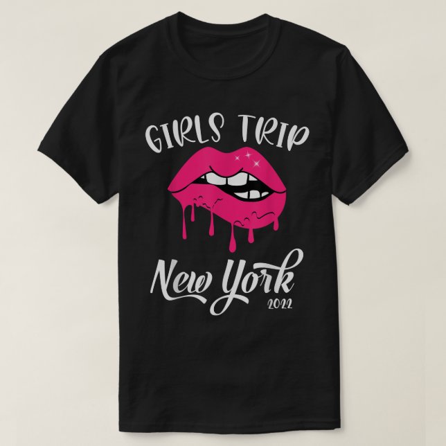 Camiseta Raparigas Trip Nova York 2022 Lábios na Praça das  (Frente do Design)