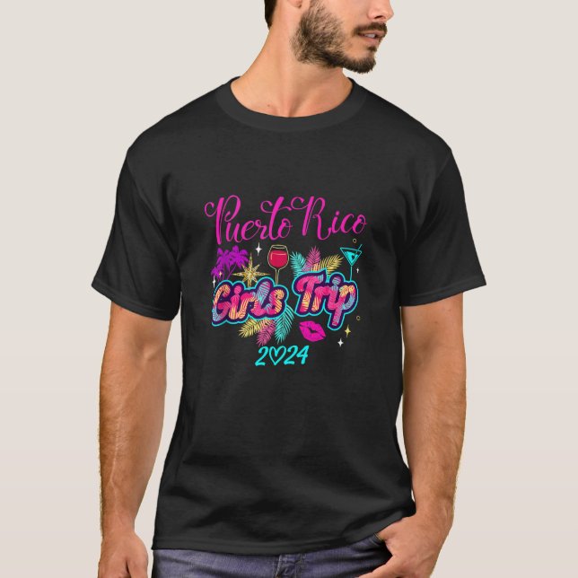 Camiseta Raparigas Trip Porto Rico 2024 Mulheres no Fim de  (Frente)