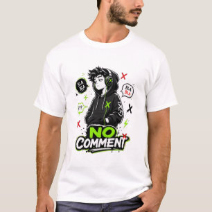 Camiseta Rapaz Anime Antissocial Sem Comentários Graffiti