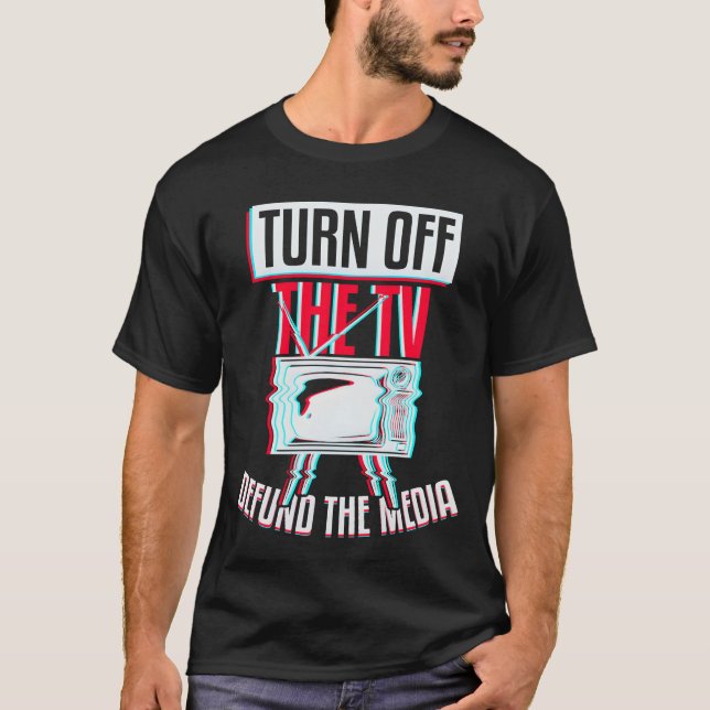 Camiseta Rapaz da OffheV Desfinanciar Mídia (Frente)