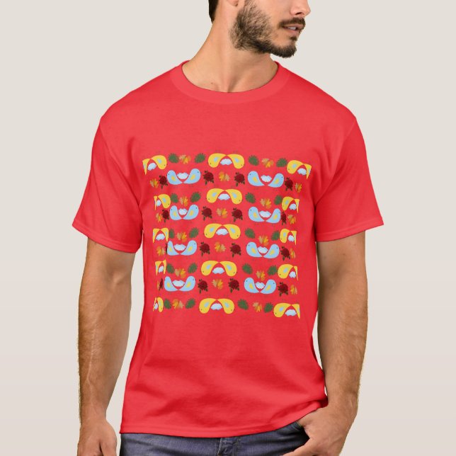 Camiseta Rapaz de pássaros dourados (Frente)