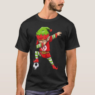 Camiseta Rapaz do Futebol Dabbing Elf Squad de Natal Tunísi
