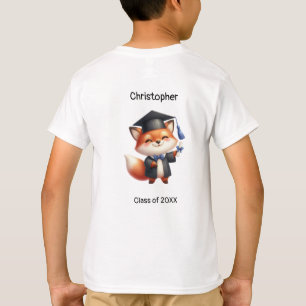 Camiseta Rapaz do jardim de infância Nome do Formando Fox T