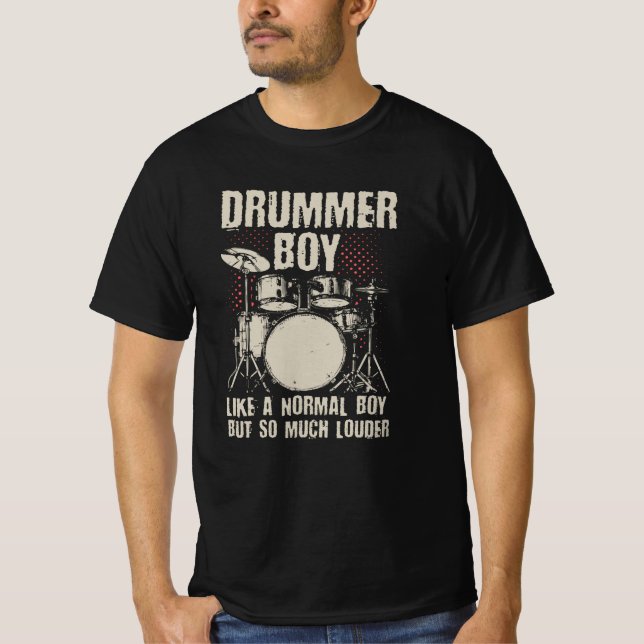 Camiseta Rapaz Drummer| Presente do tambor (Frente)