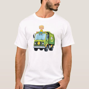 Camiseta Rapaz e Caminhão Incríveis - Arte de Cartoon para