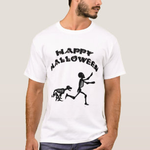 Camiseta Rapaz e Cão de Halloween