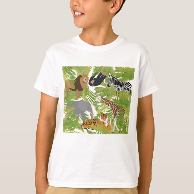 Camiseta Rapaz Safari dos Animais Selvagens | Rapariga (Frente)