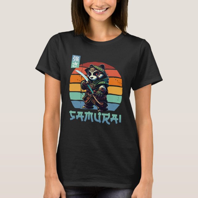 Camiseta Rapazes Amam Samurai Panda Japão (Frente)