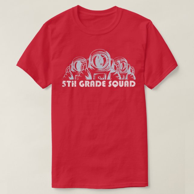 Camiseta Rapazes Da Classe 5 De Volta Aos Astronautas Escol (Frente do Design)