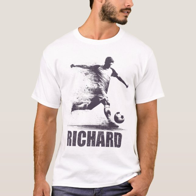 Camiseta Rapazes de Futebol Richard Personalizado Primeiro  (Frente)