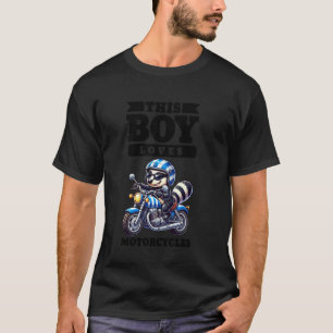 Camiseta Rapazes De Motocicleta Infantil Pilotando Texugo R