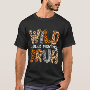 Camiseta Rapazes divertido animal selvagem sobre ler livro