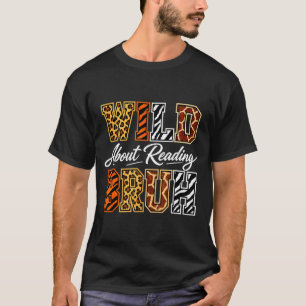 Camiseta Rapazes divertidos animal selvagem sobre ler livro