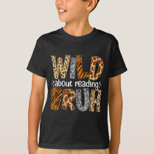Camiseta Rapazes divertidos animal selvagem sobre ler livro