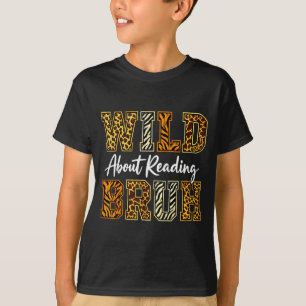 Camiseta Rapazes divertidos animal selvagem sobre ler livro