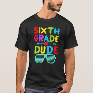 Camiseta Rapazes do 6 Grau Dude Grau Curto do Sexto Grau