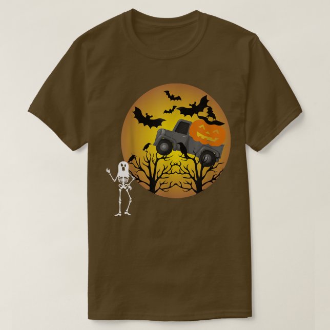 Camiseta Rapazes Monstro do Halloween Pumpkin Mummy a bat h (Frente do Design)