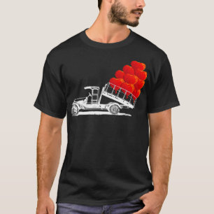 Camiseta Rapazes Vintage Truck Hearts Namorados bonitos ama