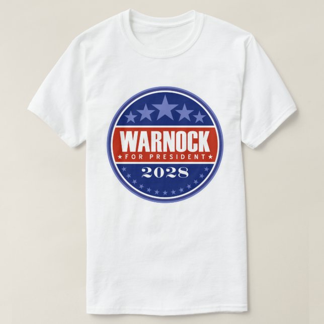 Camiseta Raphael Warnock para Presidente 2028 (Frente do Design)