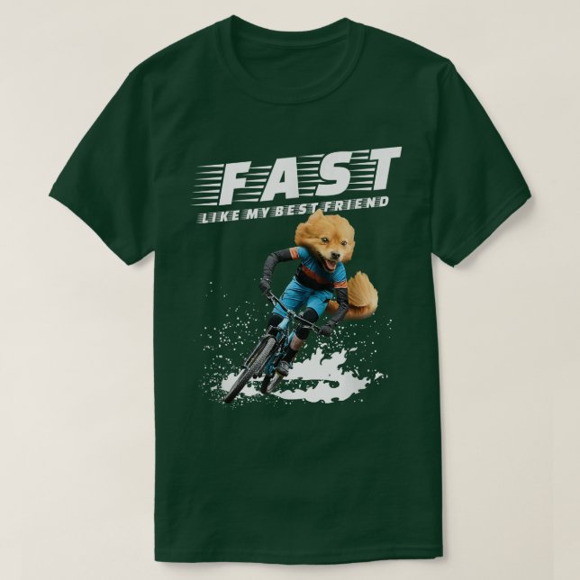 Camiseta Rápido como minha melhor amiga Bicicleta Montada d (Frente do Design)