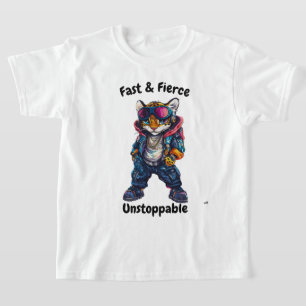 Camiseta Rápido, Feroz e Imparável - Arte Legal de Leopardo