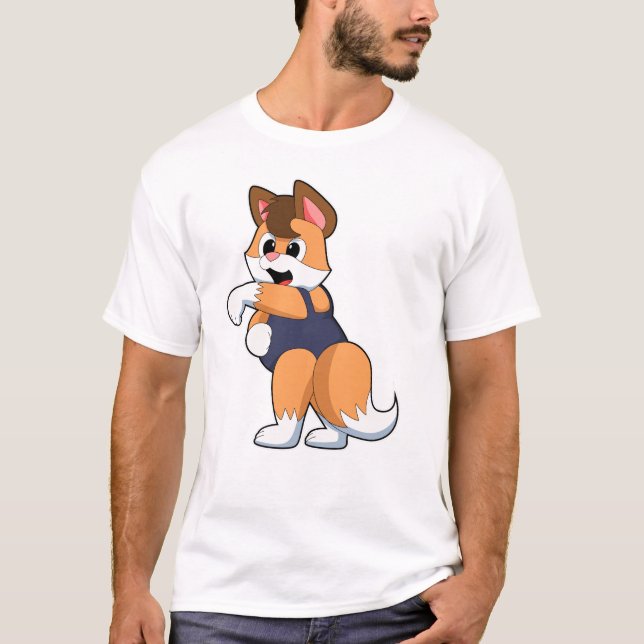 Camiseta Raposa a Nadar com maiô (Frente)