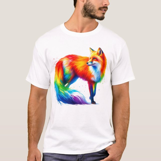 Camiseta Raposa Arco-Íris (Frente)