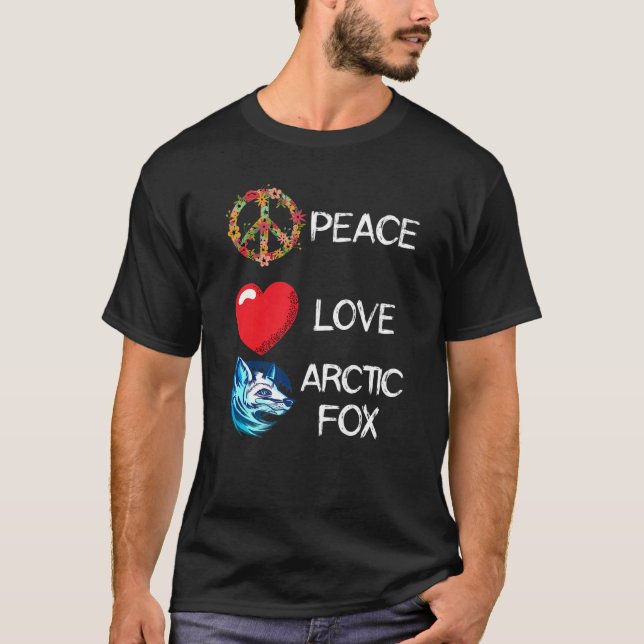 Camiseta Raposa Árctica Amor Paz Paisagem Polar Árctica (Frente)