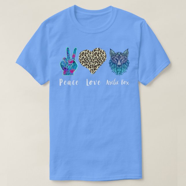 Camiseta Raposa Árctica Leopard Amor Paz Fox Lover Fox (Frente do Design)