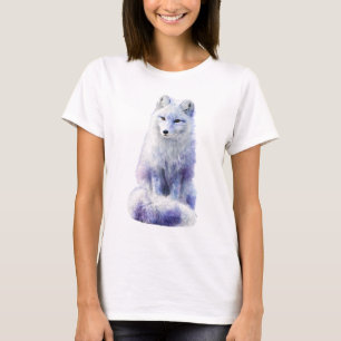 Camiseta Raposa Ártica Iridescente Espírito Invernal Etéreo